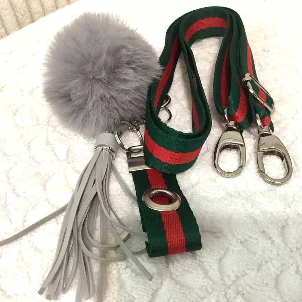 Fashion Strap and PomPom Keychain - Picture 8 of 11